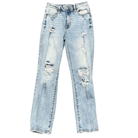 EUNINA Light Wash Toni High Rise Mom Jean Crop Size 3 - Picture 1 of 6